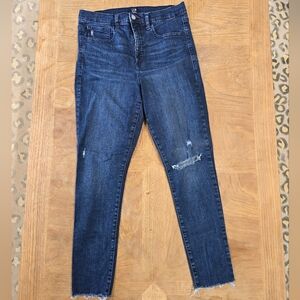 GAP Women's Dark Blue Distressed Jeggings